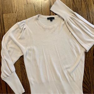 Ann Taylor Pale Pink/Cream Ribbed Sweater - Size XL